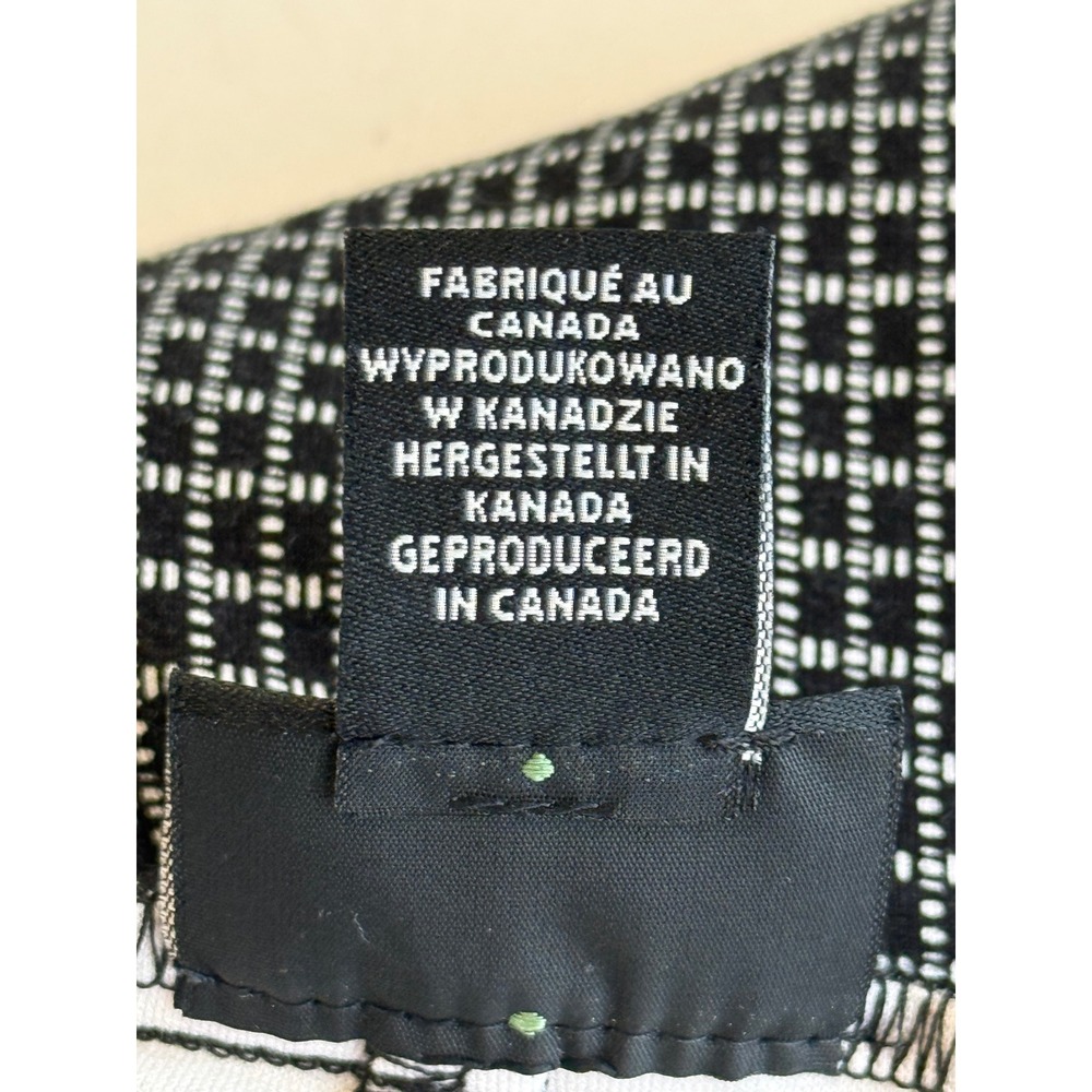 Adrienne Vittadini Black White Micro Grid Pull On Straight Leg Pants Womens Sz L - Picture 10 of 11